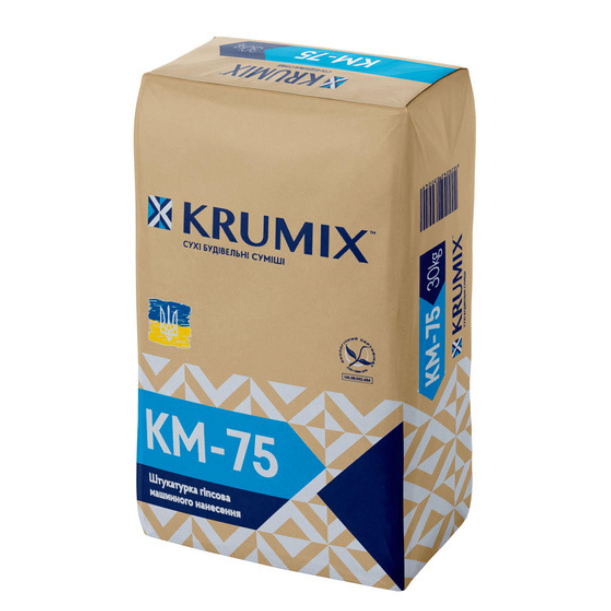 KRUMIX Штукатурка гіпсова машинного нанесення "КМ-75" 30кг/40пал. (8-25мм)