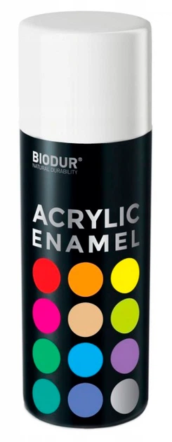 BIODUR Фарба аерозоль акрилова 400мл (9010) Біла глянцева