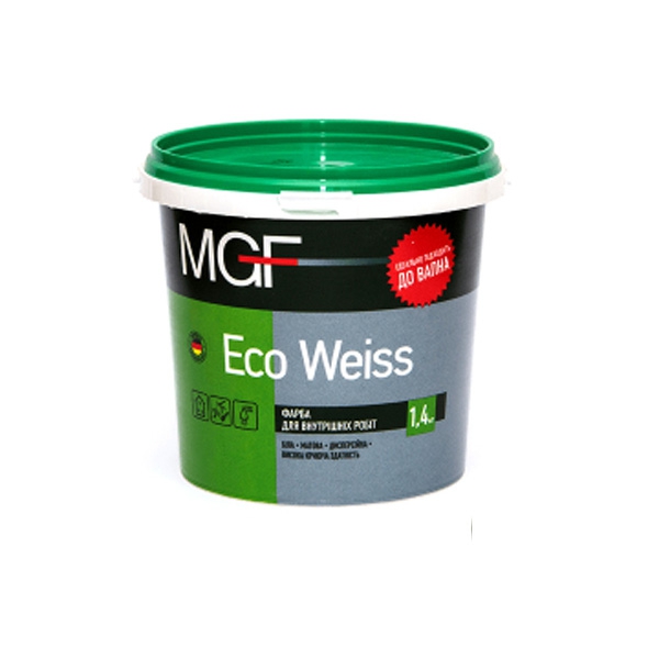 MGF фарба для внутрішніх робіт  1л (1,4кг) Eco Weiss