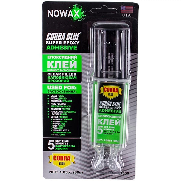 NowaX Клей епоксидний, двокомпонентний, прозорий 30г  ADHESIVE (NX49509)