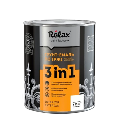 Rolax Грунт-емаль по іржі 3в1 БІЛА 0,75 л