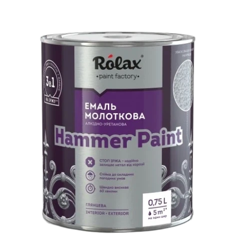 Rolax 325 Емаль молоткова Антрацит 0,75л