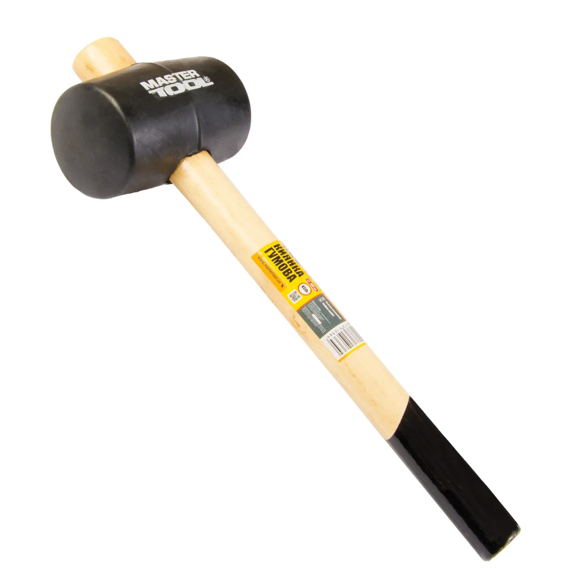Master Tool 02-0301 Киянка гумова, дерев. ручка 55мм, 340г, чорн.