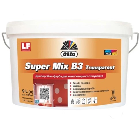 Dufa Dufa  Super Mix B3 / 9л transparent фарба базова
