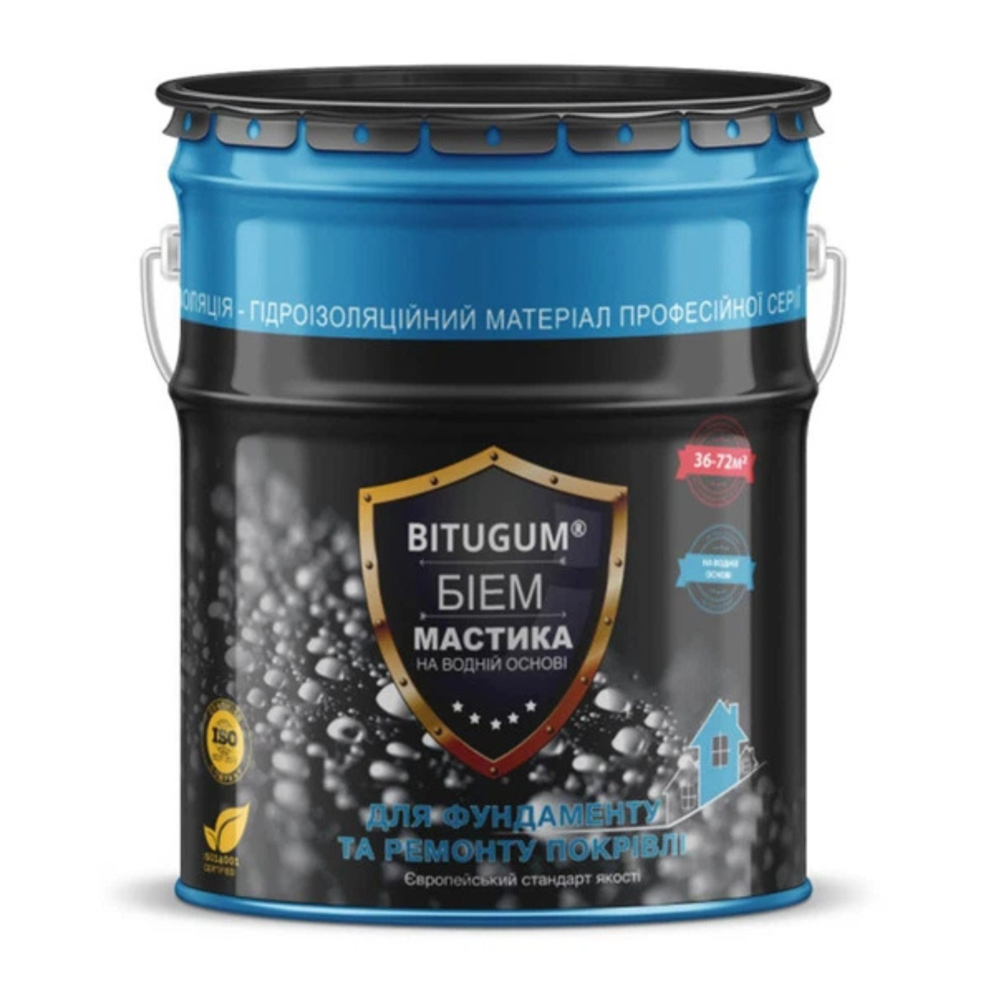 BITUGUM Мастика БІЕМ на водн. основі (д/фундам. та ремонт. покрівлі) 18кг