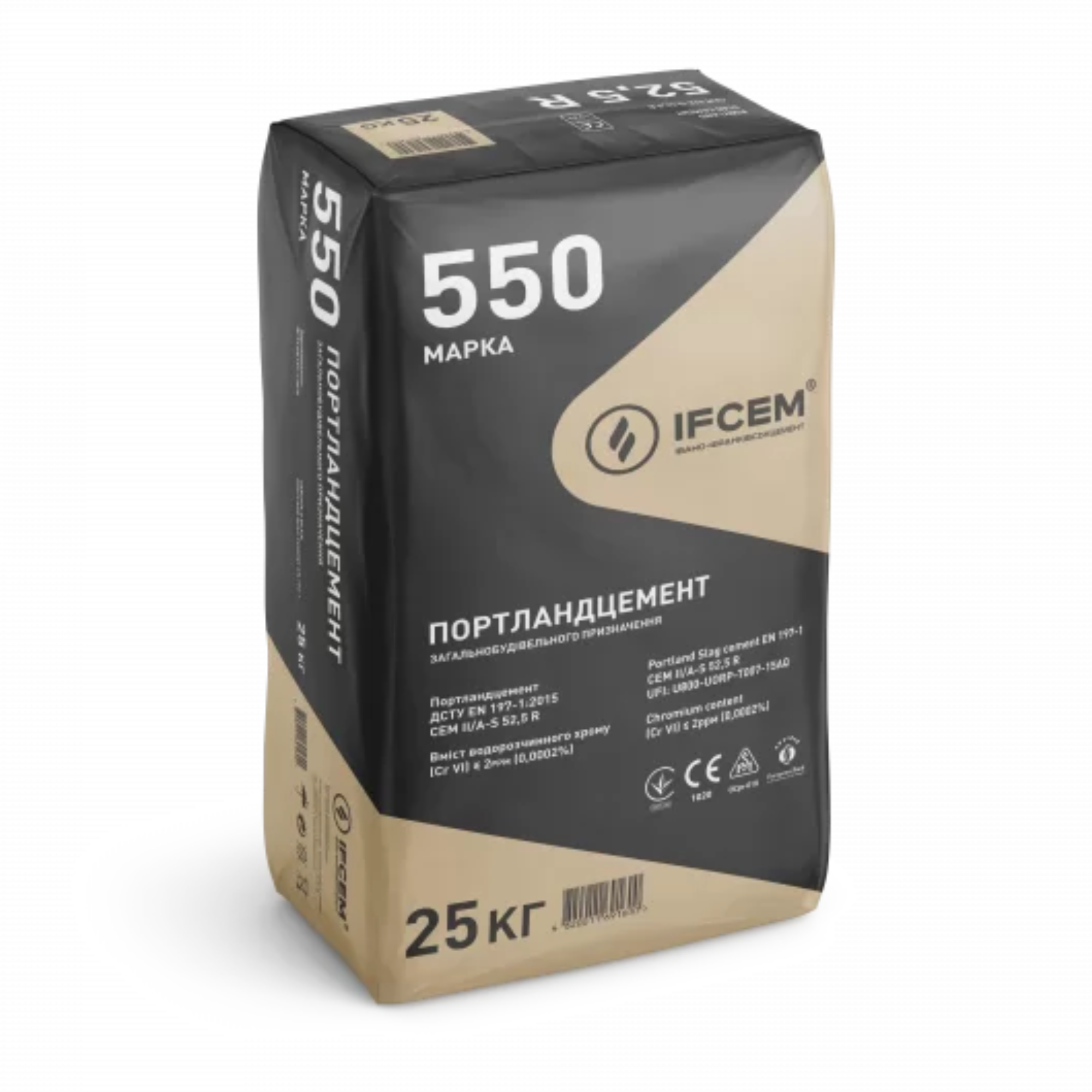Цемент Івано-Франківський ПЦ ІІ/А-Ш-550 Р-Н 25кг/64пал.