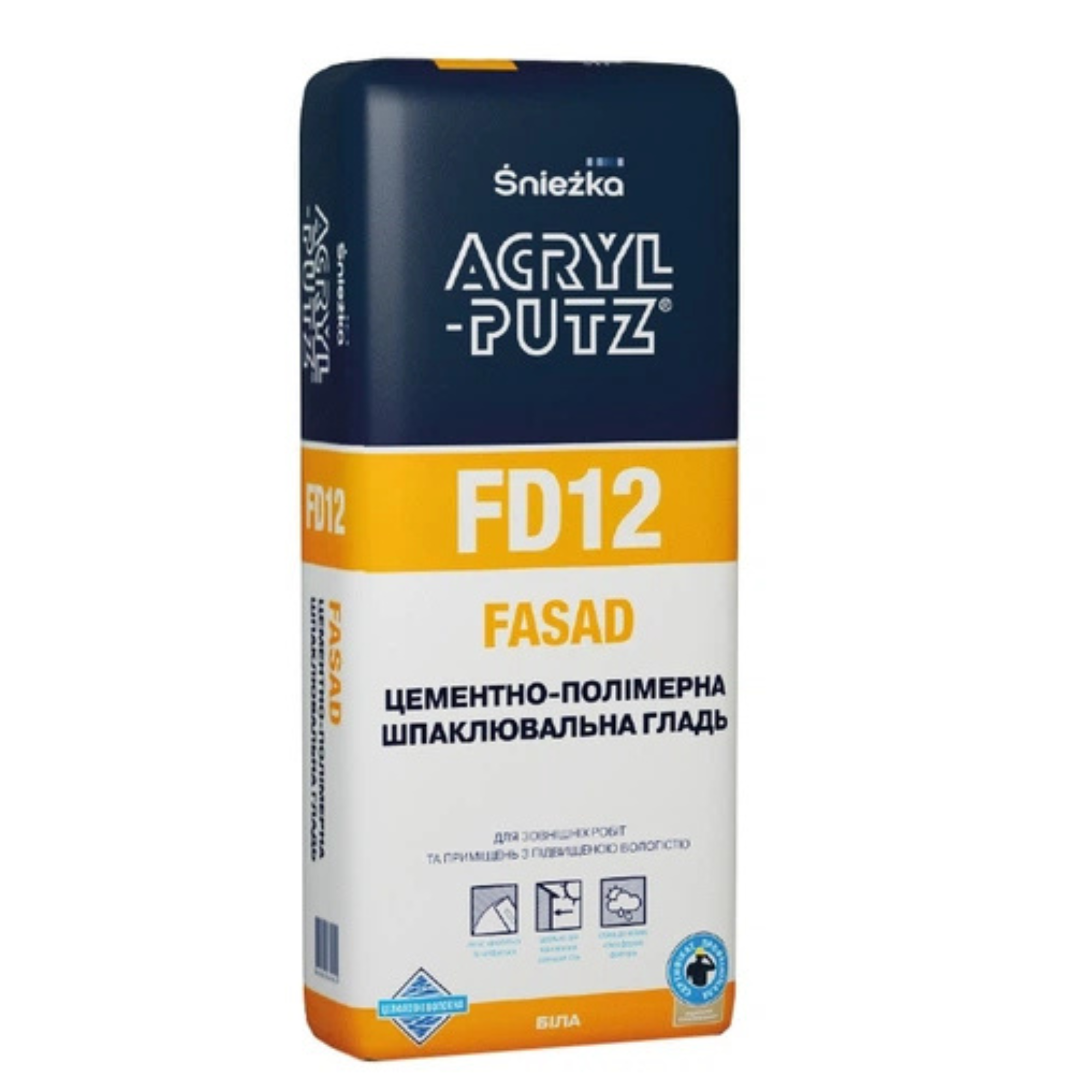 Sniezka Acryl-Putz FD-12 Fasad (до 3мм)  5кг біла цементна