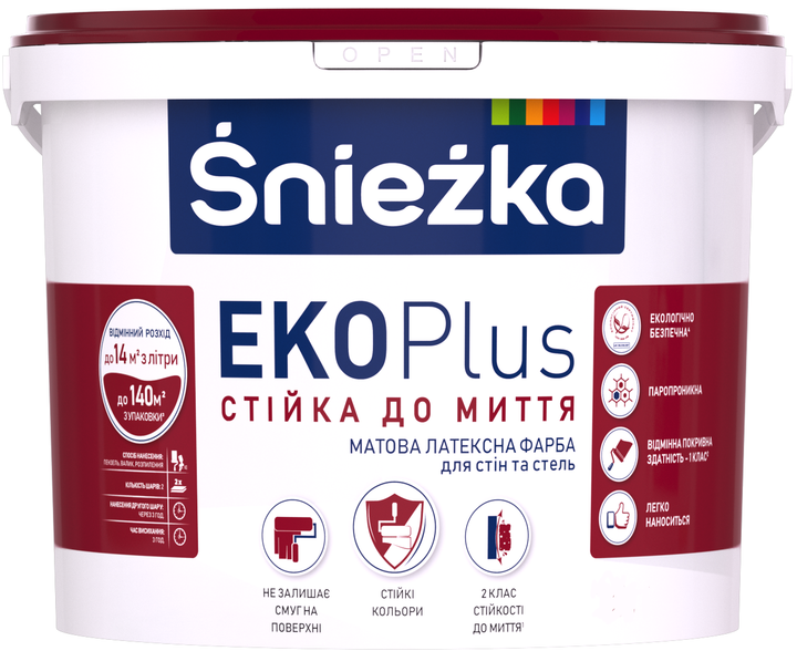 Sniezka Eko Plus стійка до миття  3л  (4,1кг) сніжно-біла